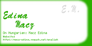 edina macz business card